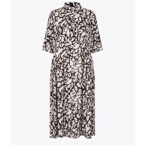 Stine Goya Hunter Leaf Midi Dress in Pale Pink / Black Size Small - Picture 7 of 12